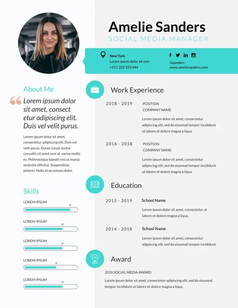 77 Free Creative Resume Templates to Download in 2020