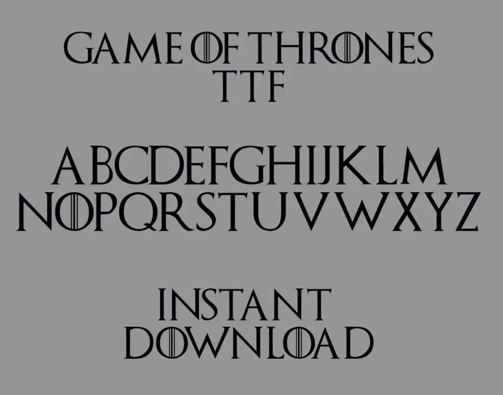 5 gameof thrones font typeface