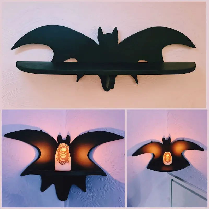 handmade bat shelf wicca goth gothic 1