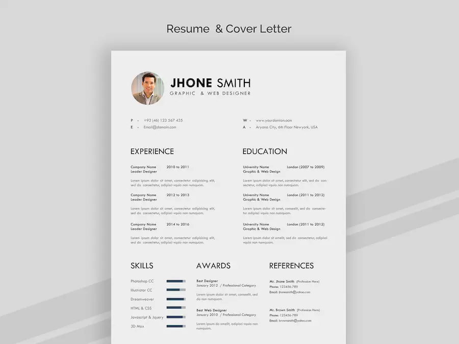 professional resume template in word and psd 1