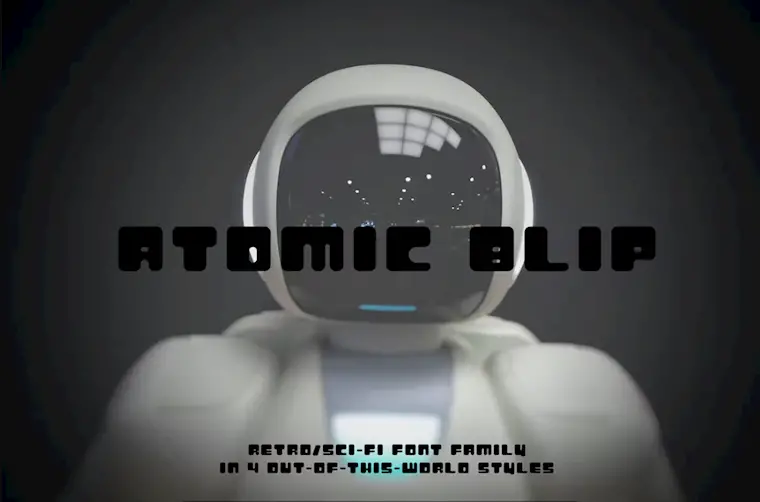 atomic clip retro futuristic font