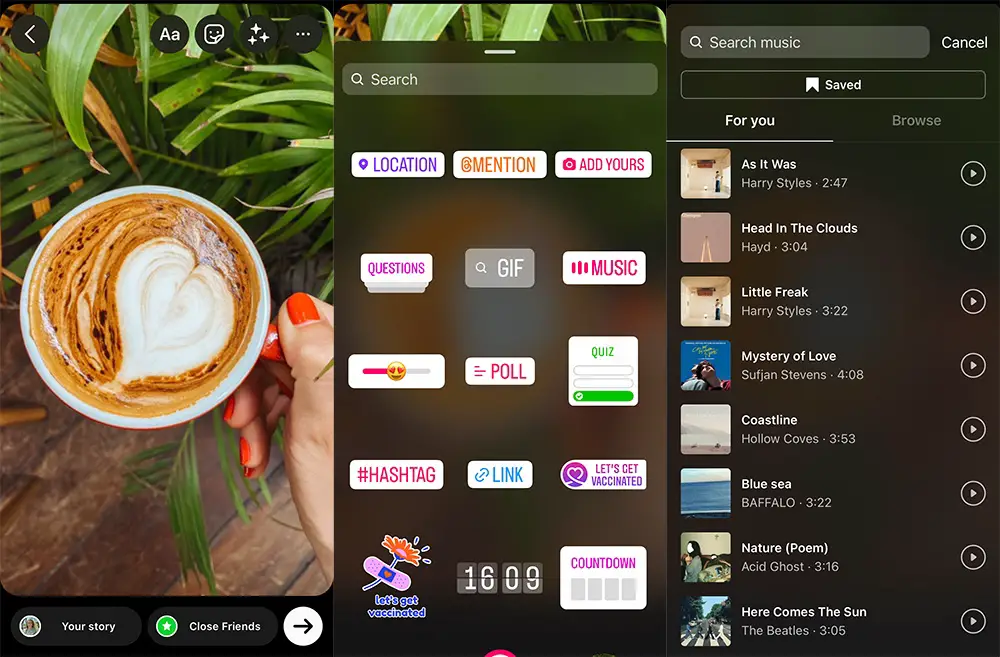 how to add music to Instagram stories