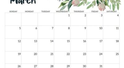 clean march calendar 2023