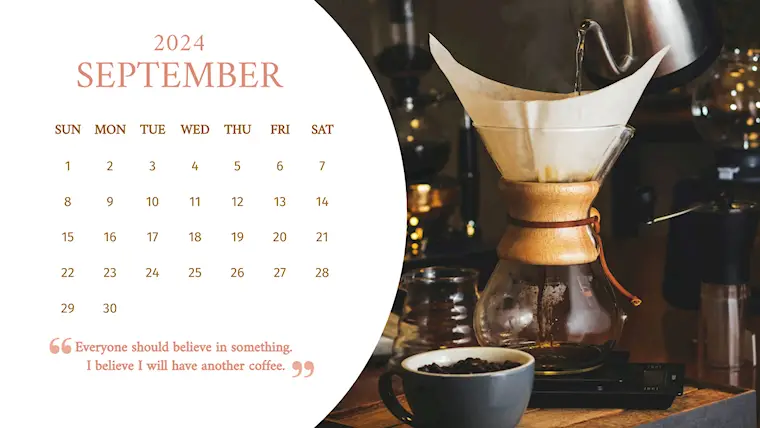 best elegant coffee september 2024 calendar