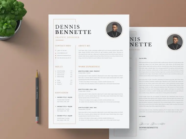 modern cv resume cover letter