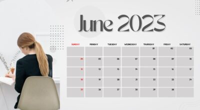 office gray minimalist june 2023 calendar original