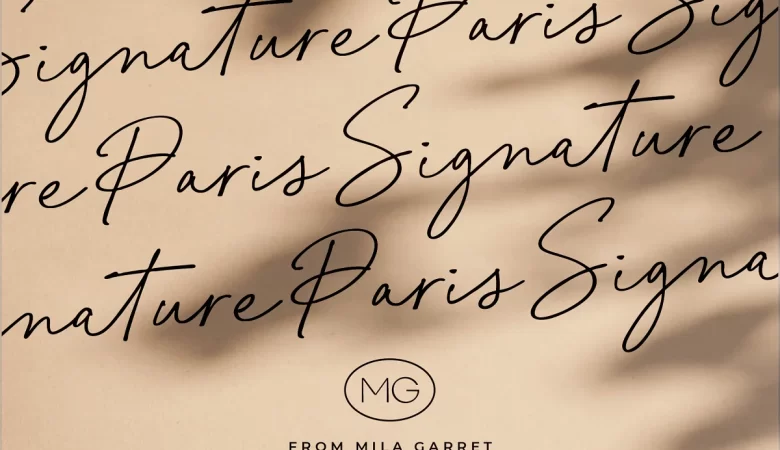 handwriting signature font organic ligatures natural photography logo generator paris signature mila garret