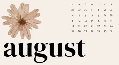 minimalist wallpaper august 2024 calendar