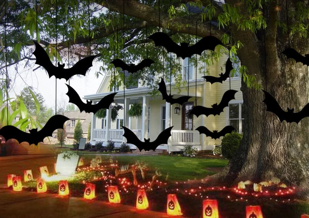 halloween bats set hanging